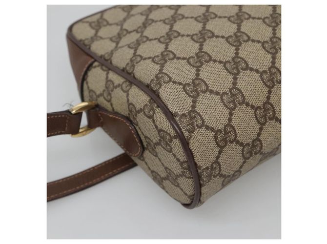 Borsa Sherry Line GG Supreme Web di GUCCI in PVC Beige e Oro 001 56 6472 Auth ep10466 D'oro - vista 17