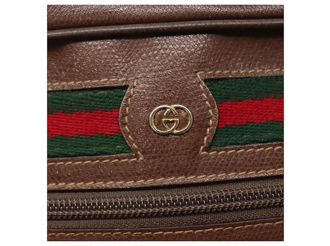 Borsa Sherry Line GG Supreme Web di GUCCI in PVC Beige e Oro 001 56 6472 Auth ep10466 D'oro - vista 18