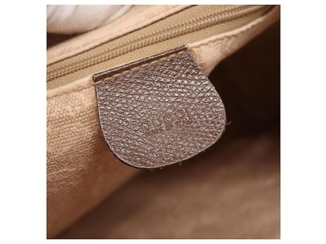Borsa Sherry Line GG Supreme Web di GUCCI in PVC Beige e Oro 001 56 6472 Auth ep10466 D'oro - vista 19