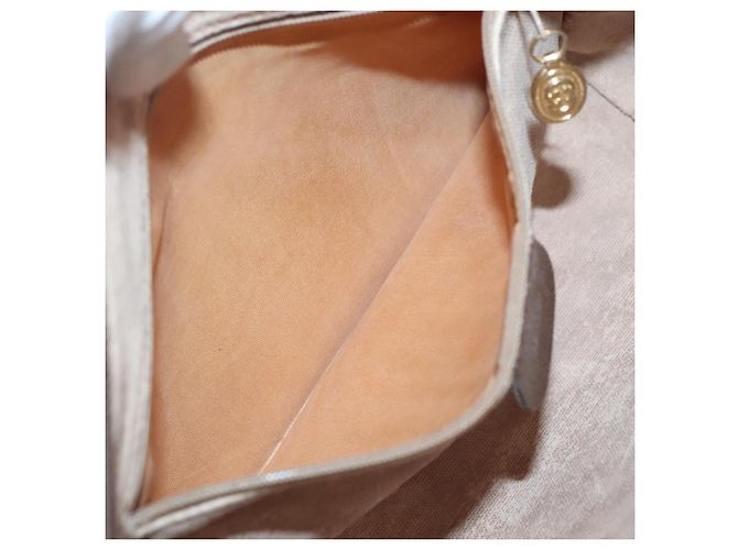 Borsa Sherry Line GG Supreme Web di GUCCI in PVC Beige e Oro 001 56 6472 Auth ep10466 D'oro - vista 22
