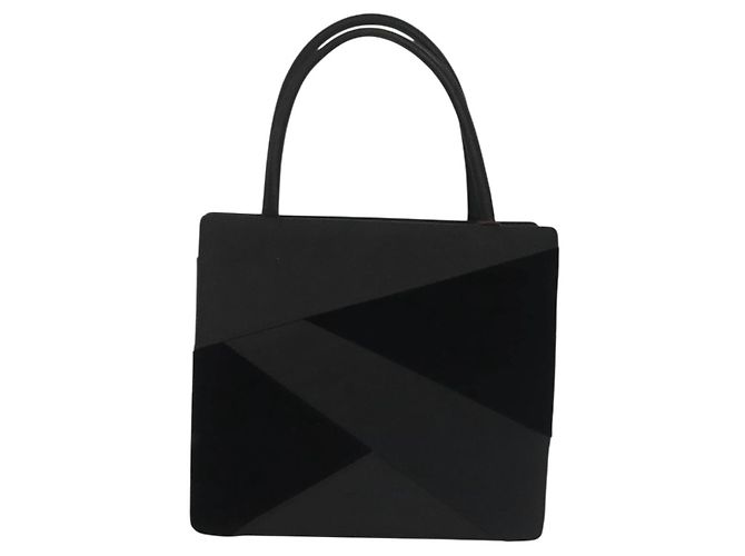 Autre Marque BOTTEGA VENETA Sac à main Velours Noir Argent Auth SW1491 Argenté - vue 2