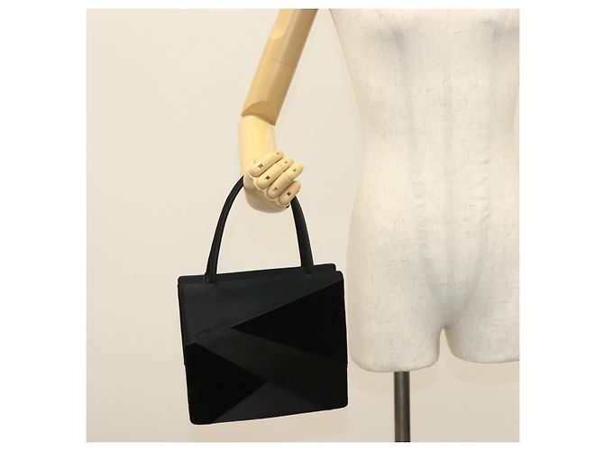 Autre Marque BOTTEGA VENETA Sac à main Velours Noir Argent Auth SW1491 Argenté - vue 23