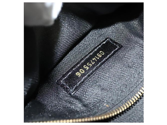 Bolso FENDI de piel charol 2way Negro Oro Auth ti3390 Dorado - vista 12
