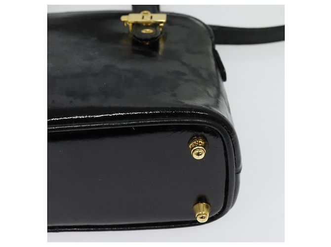 Bolso FENDI de piel charol 2way Negro Oro Auth ti3390 Dorado - vista 17