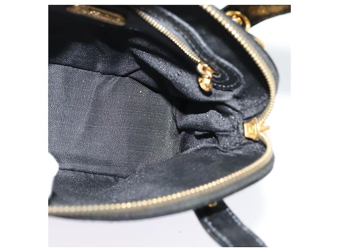 Bolso FENDI de piel charol 2way Negro Oro Auth ti3390 Dorado - vista 20