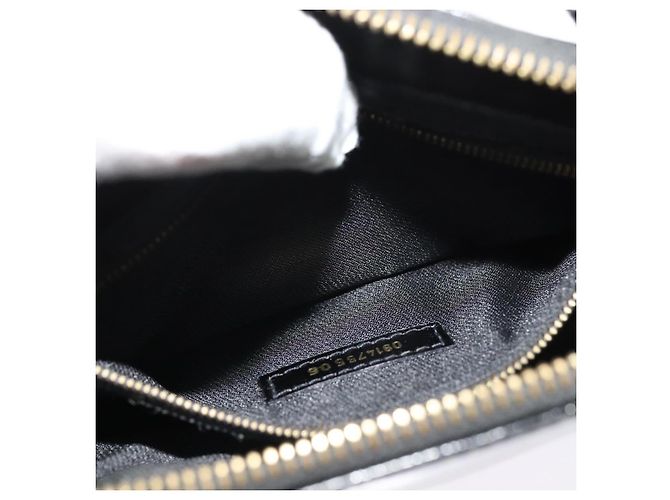 Bolso FENDI de piel charol 2way Negro Oro Auth ti3390 Dorado - vista 22