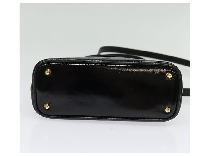 Bolso FENDI de piel charol 2way Negro Oro Auth ti3390 Dorado - vista 5