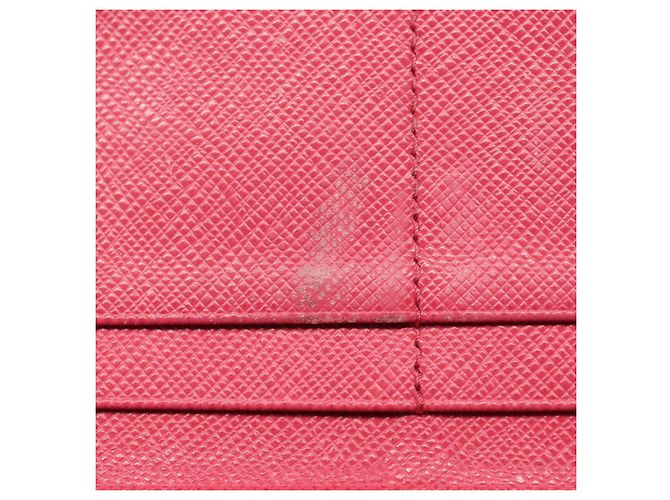 Saffiano PRADA Cartera Larga de cuero Safiano Rosa Oro Auth sw1442 Dorado - vista 10