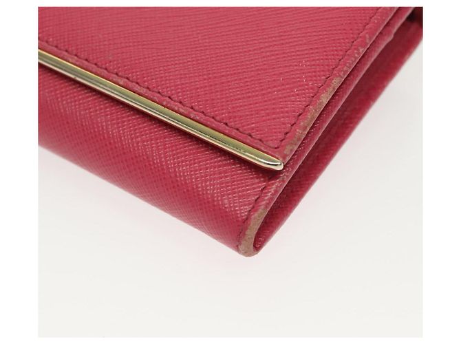 Saffiano PRADA Cartera Larga de cuero Safiano Rosa Oro Auth sw1442 Dorado - vista 14