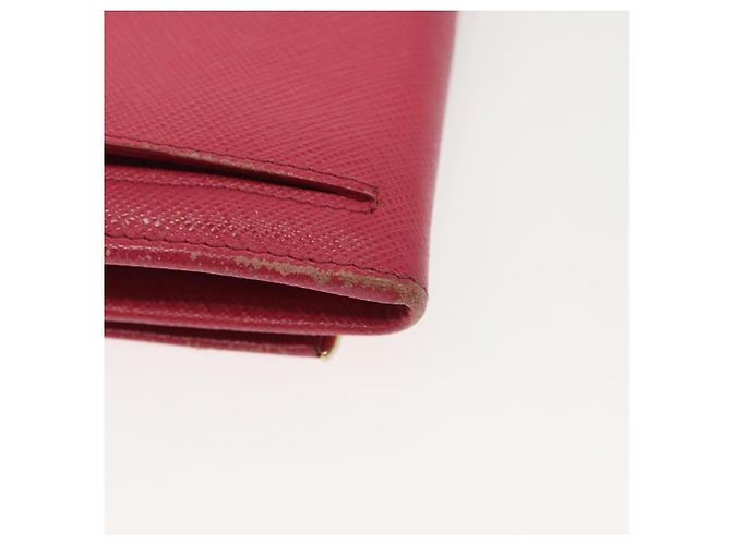 Saffiano PRADA Cartera Larga de cuero Safiano Rosa Oro Auth sw1442 Dorado - vista 15