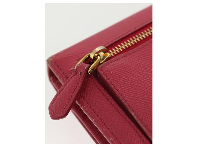Saffiano PRADA Cartera Larga de cuero Safiano Rosa Oro Auth sw1442 Dorado - vista 17