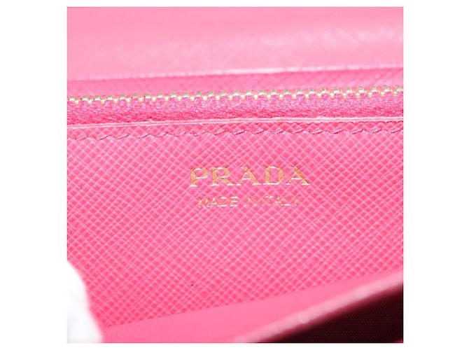 Saffiano PRADA Cartera Larga de cuero Safiano Rosa Oro Auth sw1442 Dorado - vista 19