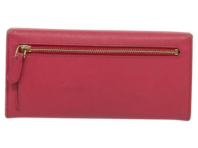 Saffiano PRADA Cartera Larga de cuero Safiano Rosa Oro Auth sw1442 Dorado - vista 2