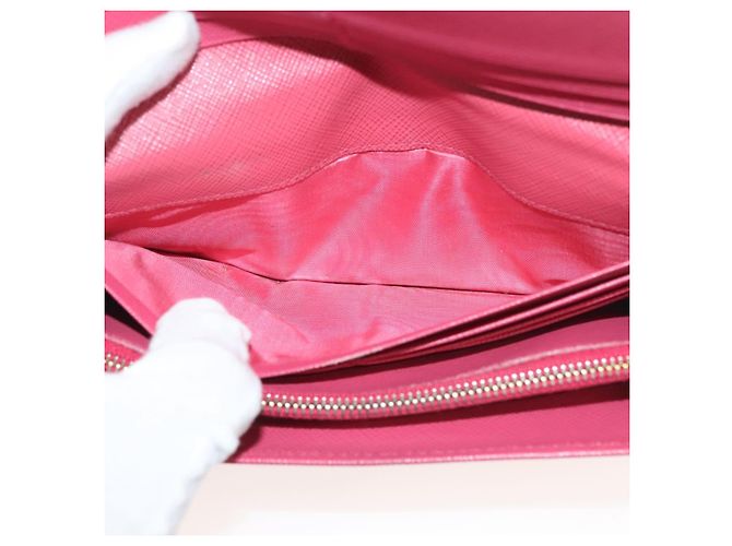 Saffiano PRADA Cartera Larga de cuero Safiano Rosa Oro Auth sw1442 Dorado - vista 20
