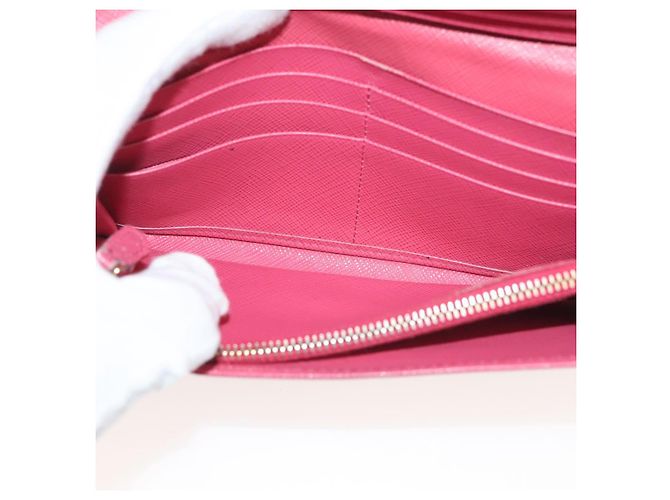 Saffiano PRADA Cartera Larga de cuero Safiano Rosa Oro Auth sw1442 Dorado - vista 21