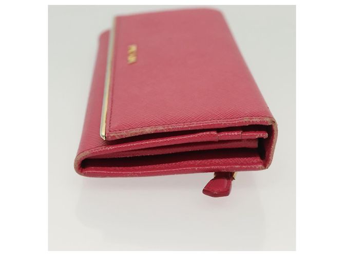 Saffiano PRADA Cartera Larga de cuero Safiano Rosa Oro Auth sw1442 Dorado - vista 3