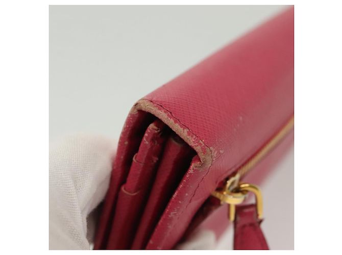 Saffiano PRADA Cartera Larga de cuero Safiano Rosa Oro Auth sw1442 Dorado - vista 4
