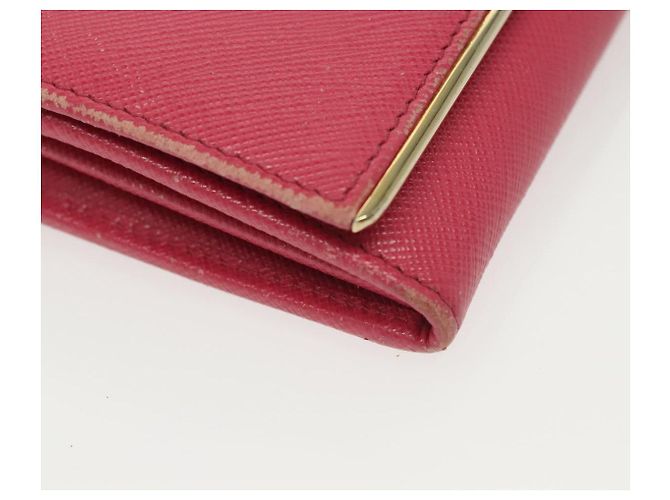 Saffiano PRADA Cartera Larga de cuero Safiano Rosa Oro Auth sw1442 Dorado - vista 8