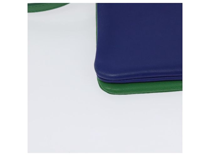 Céline Borsa a Spalla CELINE Trio in Pelle Verde Oro Auth BA5510 D'oro - vista 15