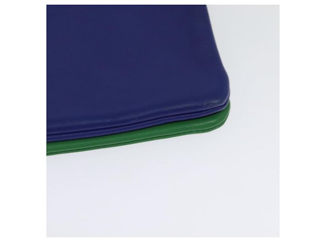 Céline Borsa a Spalla CELINE Trio in Pelle Verde Oro Auth BA5510 D'oro - vista 16