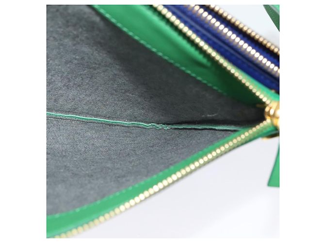 Céline Borsa a Spalla CELINE Trio in Pelle Verde Oro Auth BA5510 D'oro - vista 21