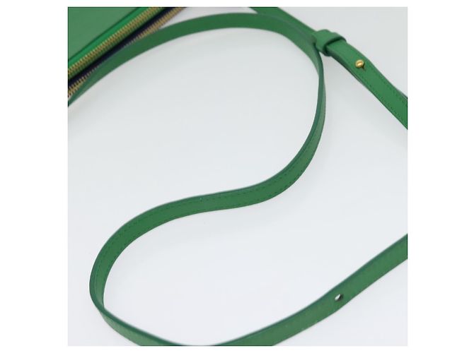Céline Borsa a Spalla CELINE Trio in Pelle Verde Oro Auth BA5510 D'oro - vista 7