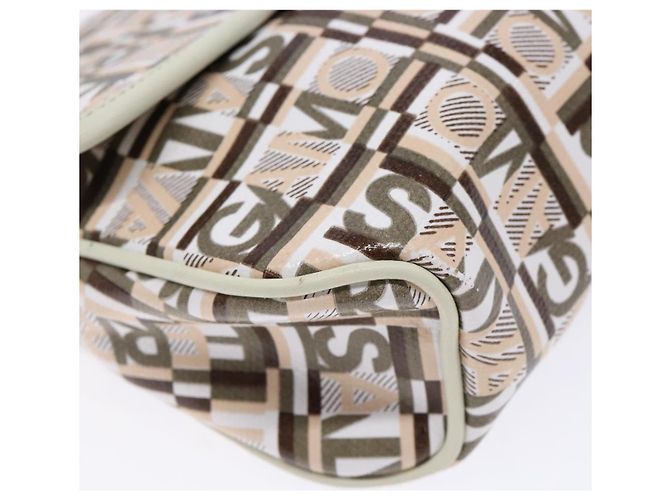 Pochette Accessorio Salvatore Ferragamo PVC Beige Argento Auth BA5509 - vista 14