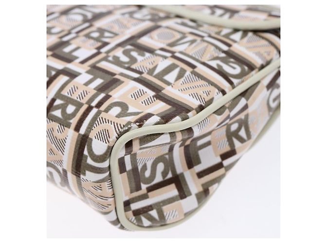 Pochette Accessorio Salvatore Ferragamo PVC Beige Argento Auth BA5509 - vista 15