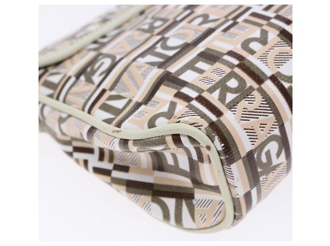 Pochette Accessorio Salvatore Ferragamo PVC Beige Argento Auth BA5509 - vista 16