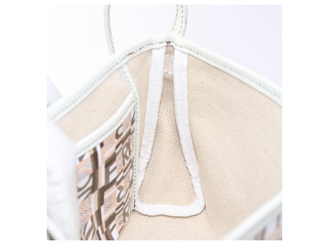 Pochette Accessorio Salvatore Ferragamo PVC Beige Argento Auth BA5509 - vista 18