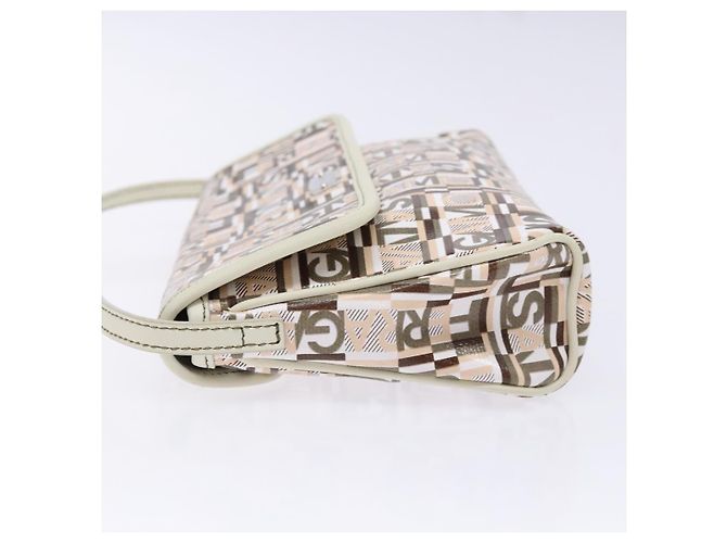 Pochette Accessorio Salvatore Ferragamo PVC Beige Argento Auth BA5509 - vista 4