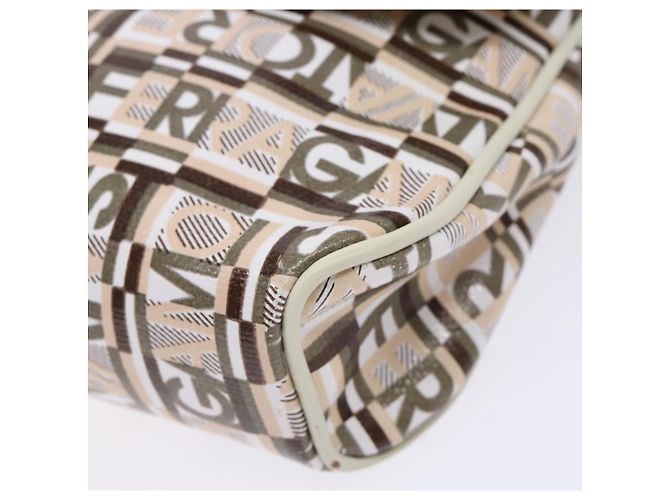 Pochette Accessorio Salvatore Ferragamo PVC Beige Argento Auth BA5509 - vista 9