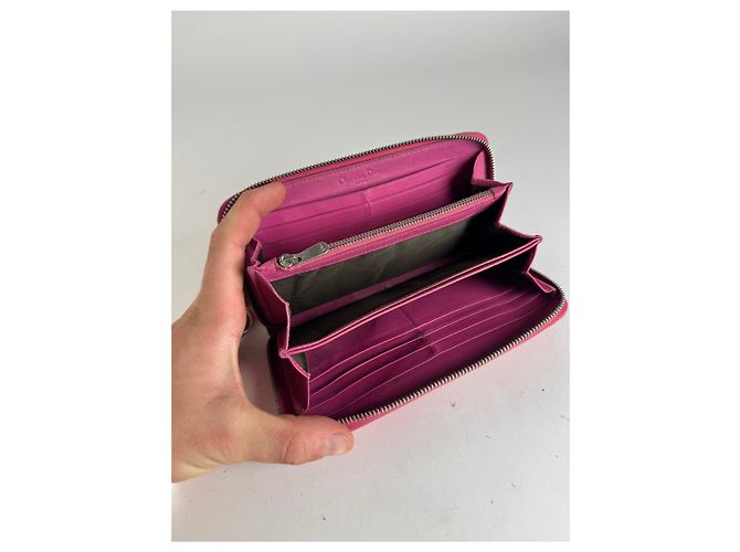 Vintage Dior Patent Leather Monogram Zippy Wallet Red - view 3