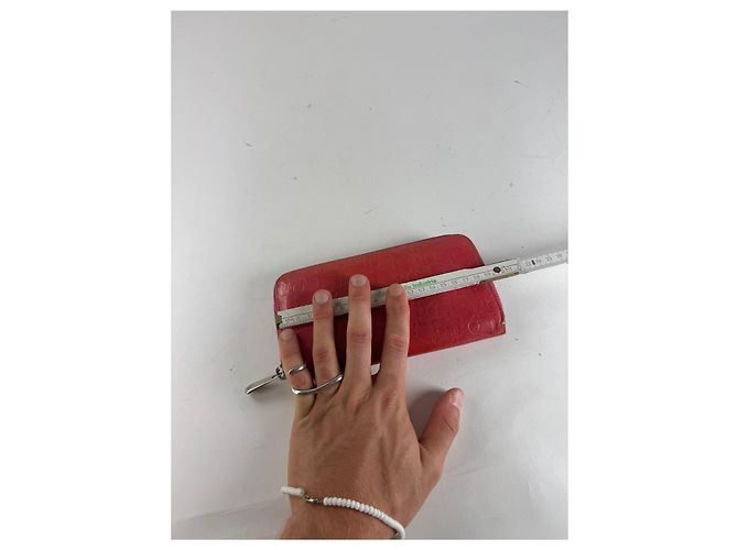 Vintage Dior Patent Leather Monogram Zippy Wallet Red - view 7