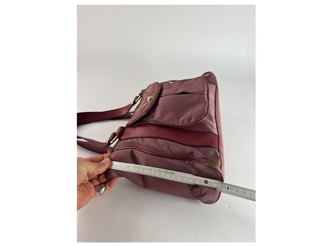 Céline Vintage Celine Polyester-Leder Tasche lila - Ansicht 10