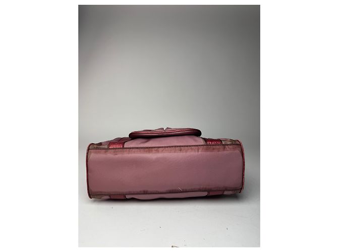 Céline Vintage Celine Polyester-Leder Tasche lila - Ansicht 11