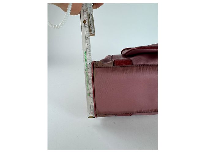 Céline Vintage Celine Polyester-Leder Tasche lila - Ansicht 12