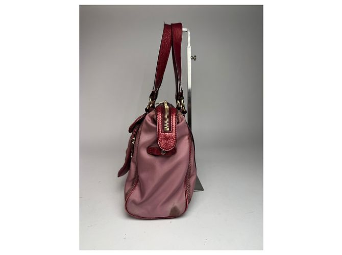 Céline Vintage Celine Polyester-Leder Tasche lila - Ansicht 6