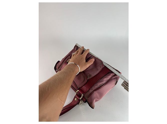 Céline Vintage Celine Polyester-Leder Tasche lila - Ansicht 9