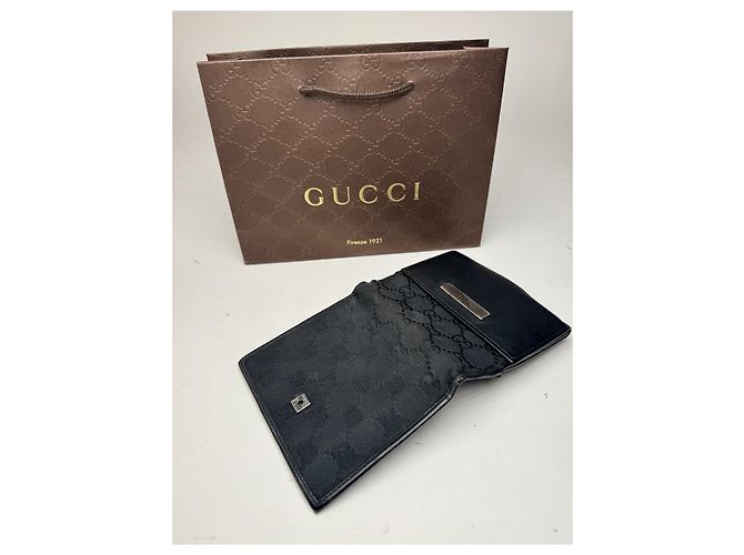 Carteira de couro monograma Gucci vintage preta Preto - vista 10
