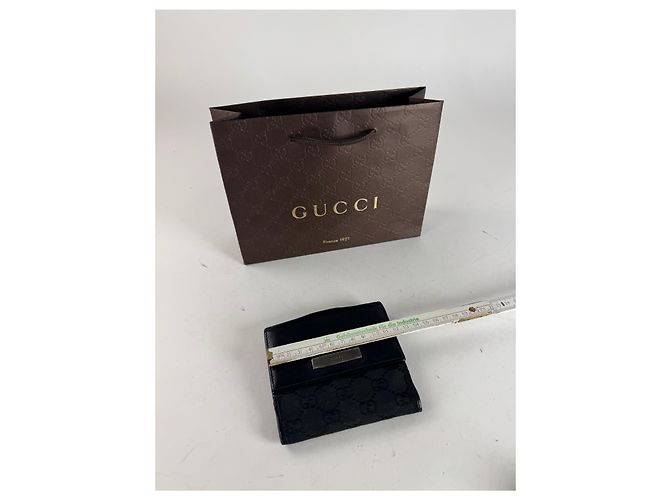 Carteira de couro monograma Gucci vintage preta Preto - vista 11