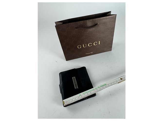 Carteira de couro monograma Gucci vintage preta Preto - vista 12