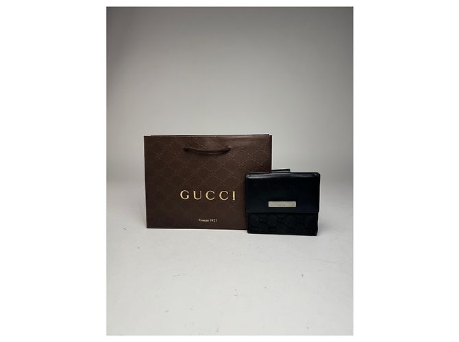 Carteira de couro monograma Gucci vintage preta Preto - vista 13