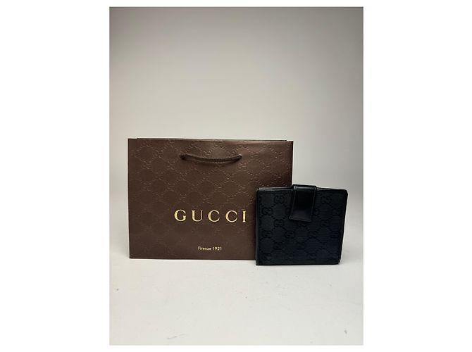 Carteira de couro monograma Gucci vintage preta Preto - vista 2