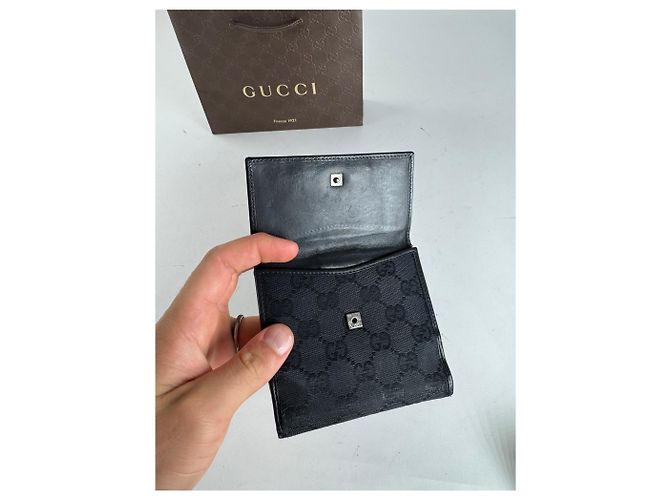 Carteira de couro monograma Gucci vintage preta Preto - vista 3