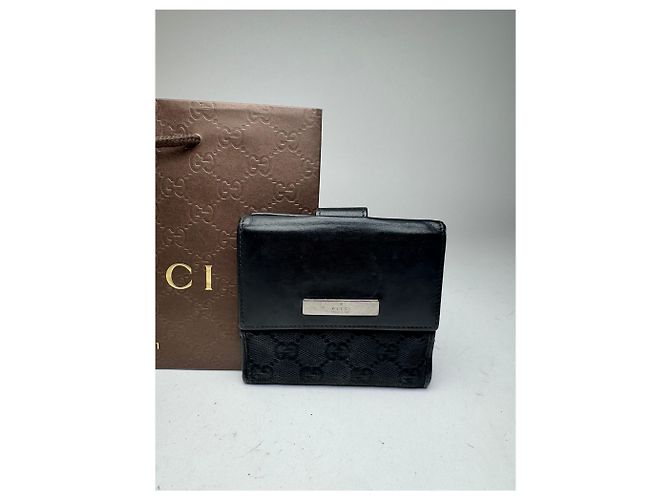 Carteira de couro monograma Gucci vintage preta Preto - vista 6