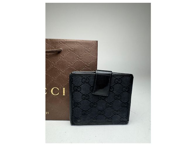 Carteira de couro monograma Gucci vintage preta Preto - vista 8