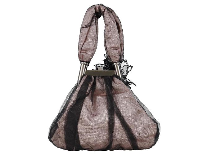 Borsa a secchiello con coulisse Chanel in tela patchwork a zigzag piccola Rosa - vista 2