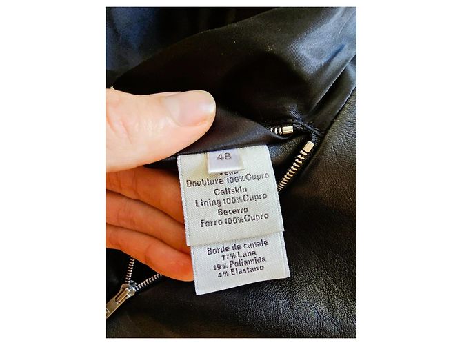 Giacca Bomber in Pelle e Pelo di Pony Hermès – Taglia 48 Nero - vista 3