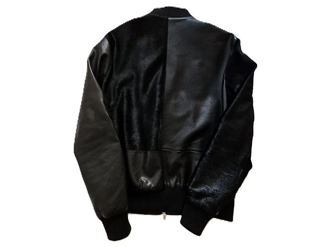 Giacca Bomber in Pelle e Pelo di Pony Hermès – Taglia 48 Nero - vista 5